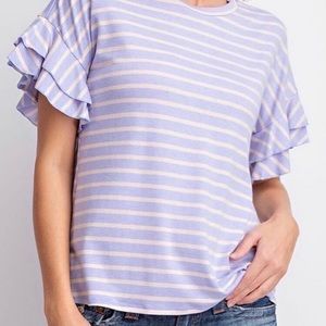 12pm by Mon Ami ruffle sleeved Top